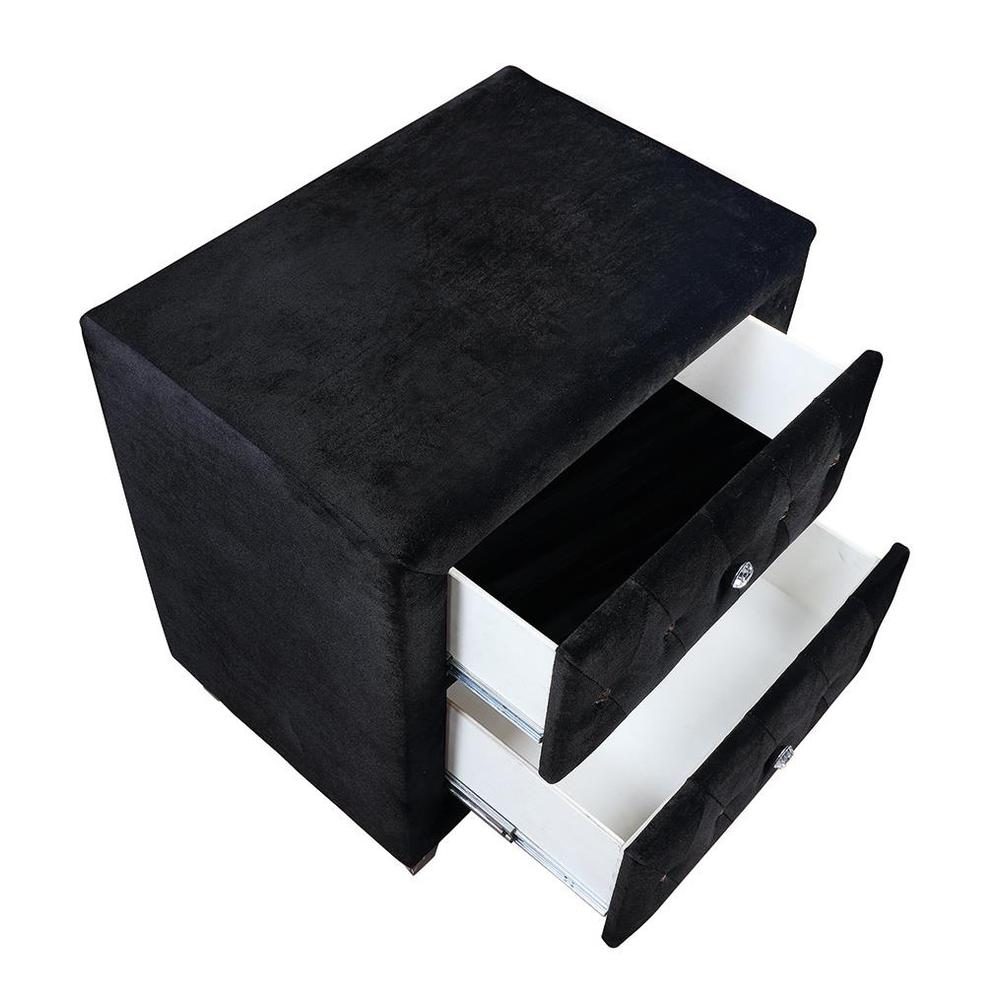 Deanna 2-drawer Rectangular Nightstand Black. Picture 4