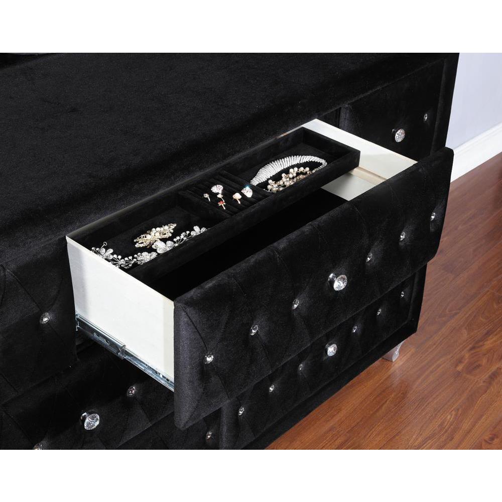 Deanna 7-drawer Rectangular Dresser Black. Picture 4