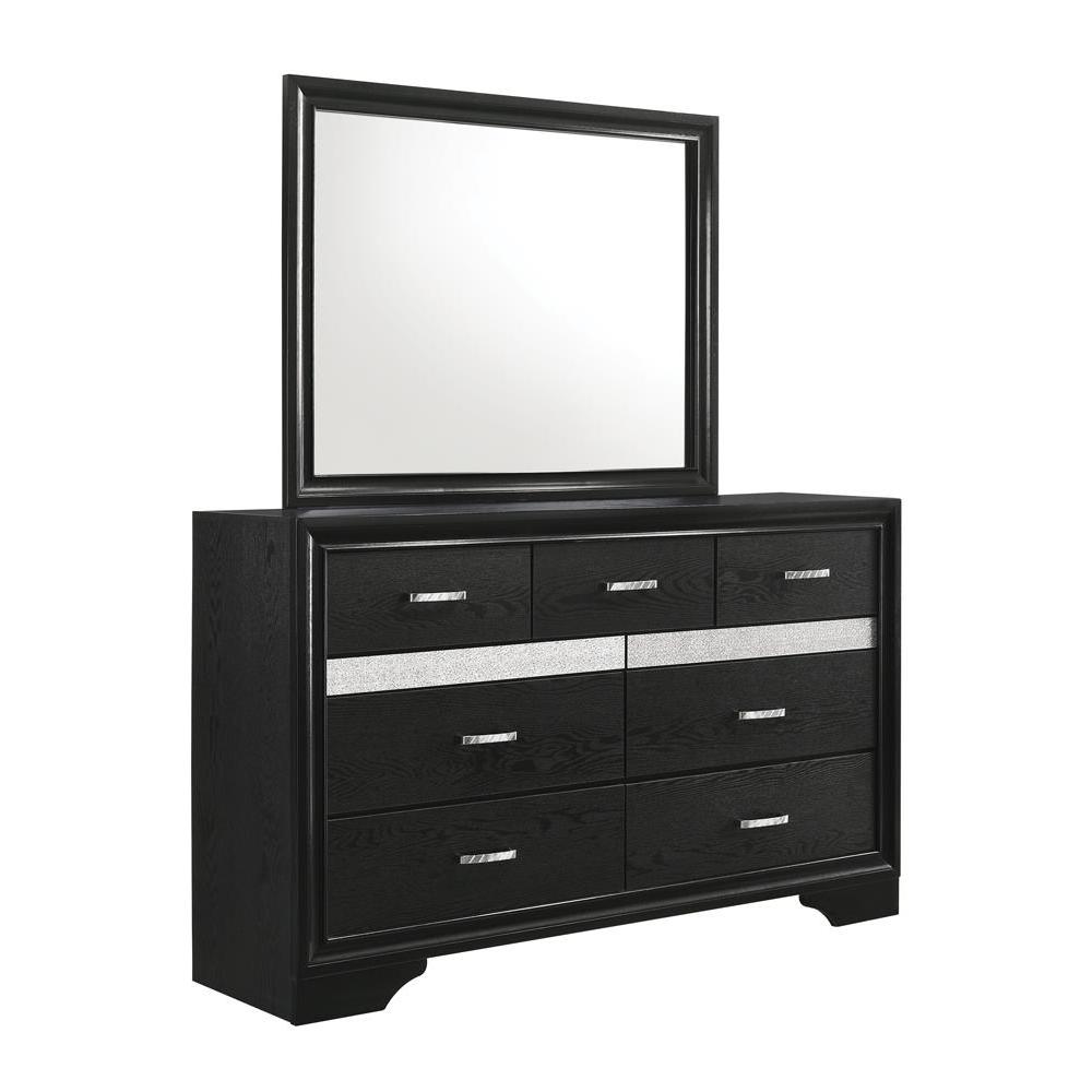 Miranda Rectangular Dresser Mirror Black. Picture 4