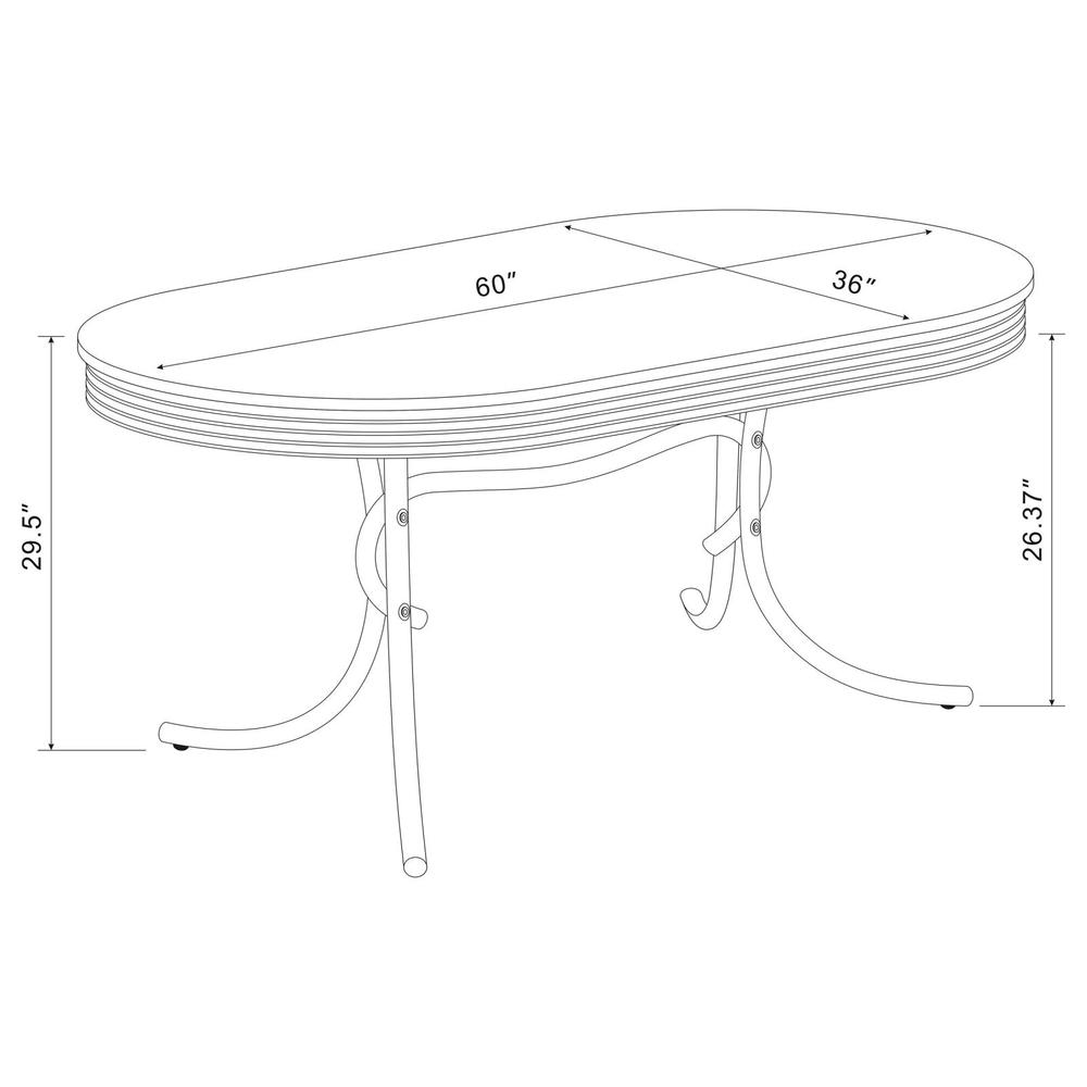 Retro Oval Dining Table Glossy White and Chrome. Picture 4
