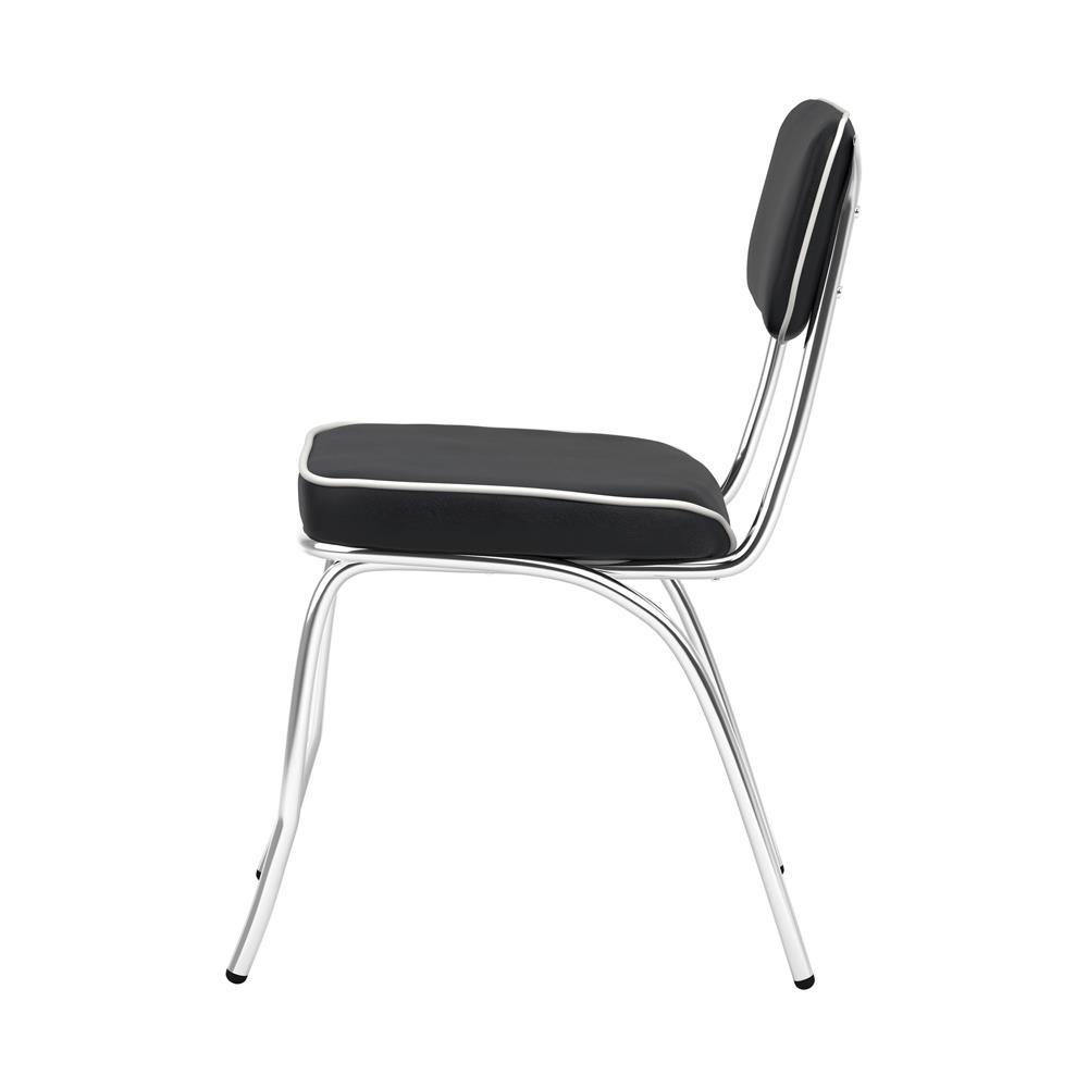 Retro Open Back Side Chairs Black And Chrome (Set Of 2). Picture 7