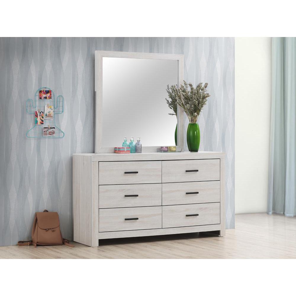 Brantford Rectangle Dresser Mirror Coastal White. Picture 2