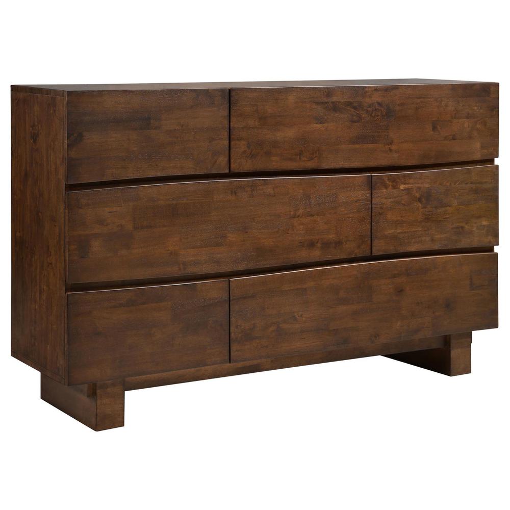 Genevieve 6-drawer Rectangular Dresser Dark Brown. Picture 2
