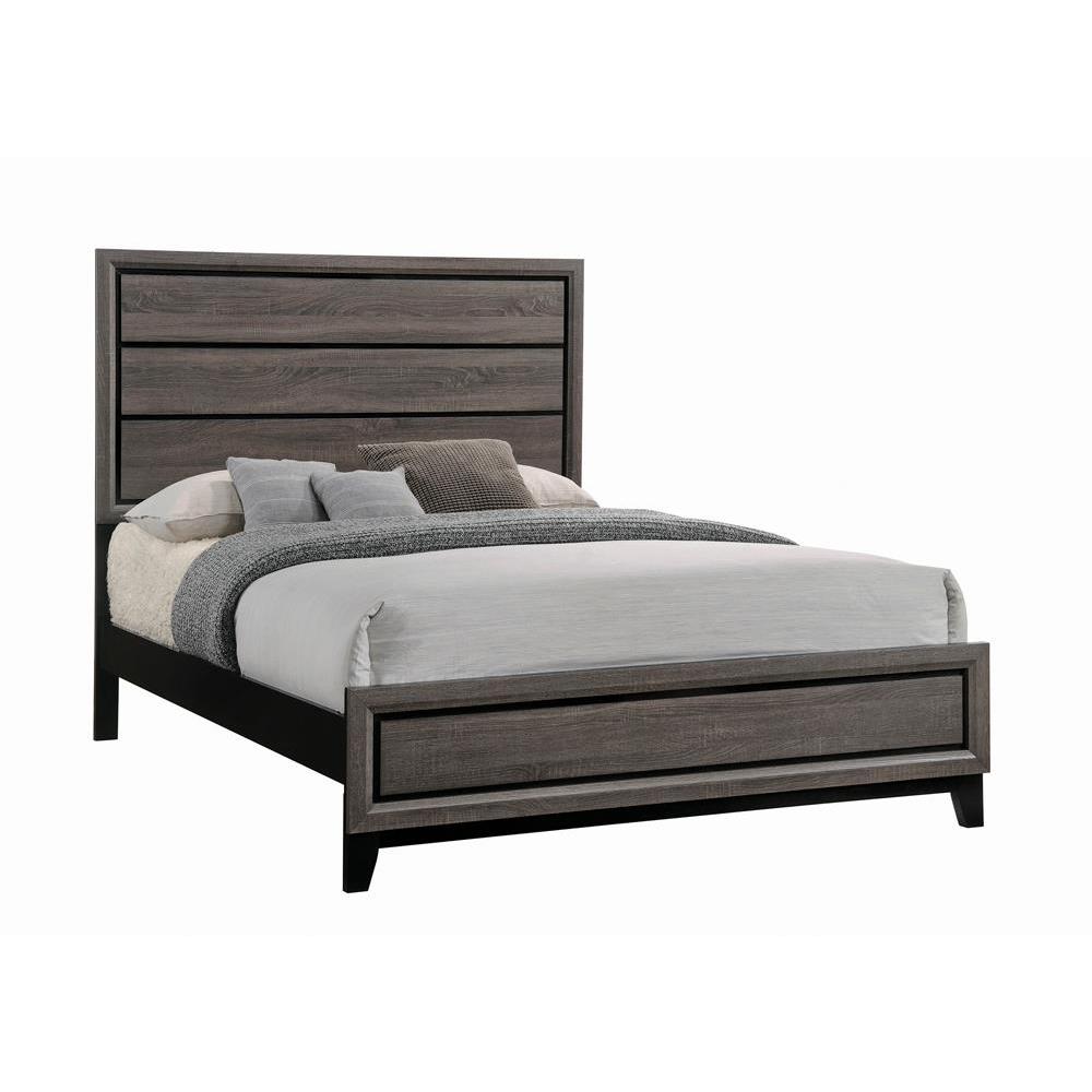 Watson Eastern King Bed Grey Oak and Black. Picture 2