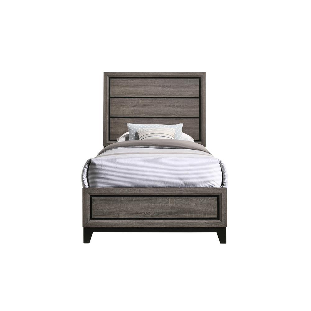 Watson Twin Panel Bed Grey Oak. Picture 4