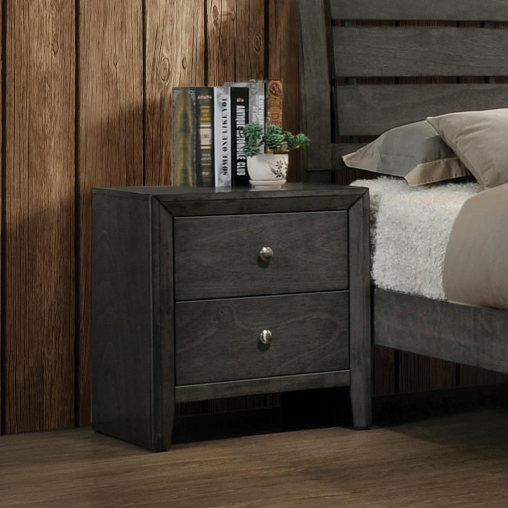 Serenity 2-drawer Nightstand Mod Grey. Picture 4