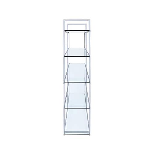 Elmer 5-shelf Bookcase Chrome and Clear. Picture 4