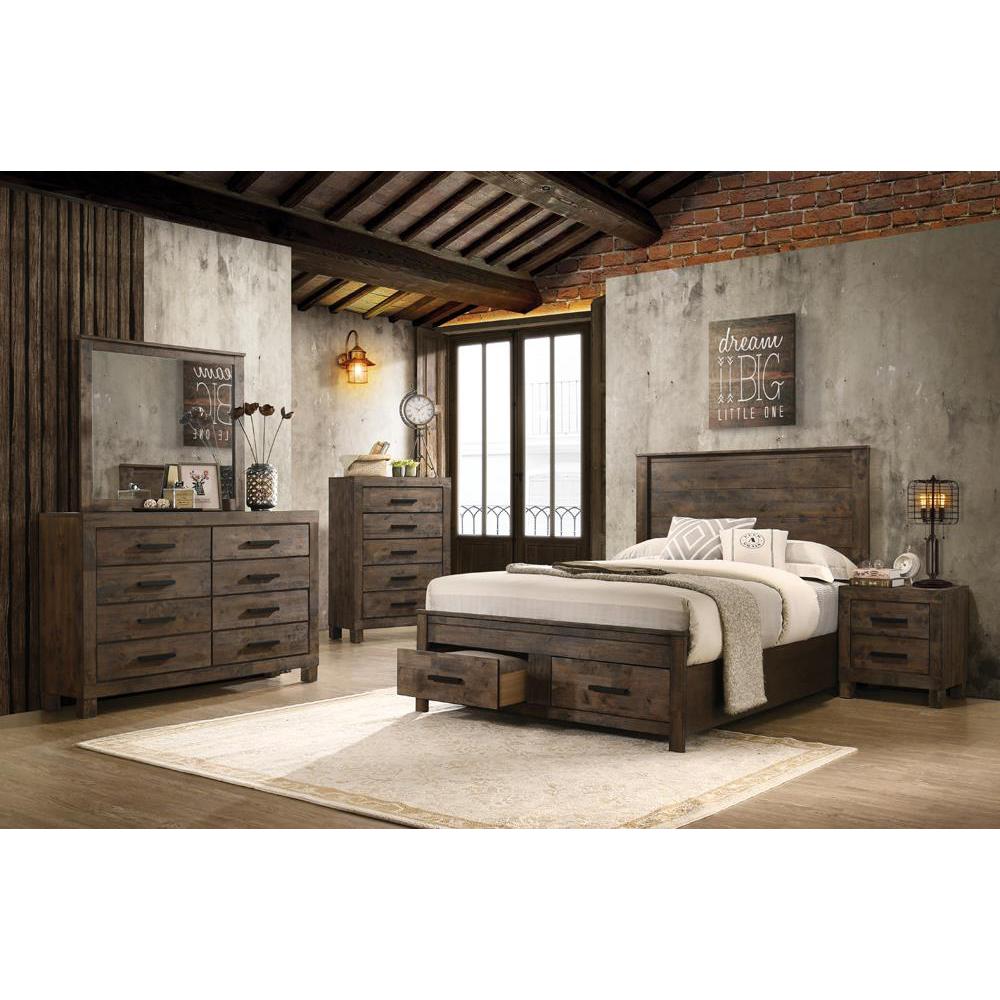 Woodmont Eastern King Storage Bed Rustic Golden Brown. Picture 2