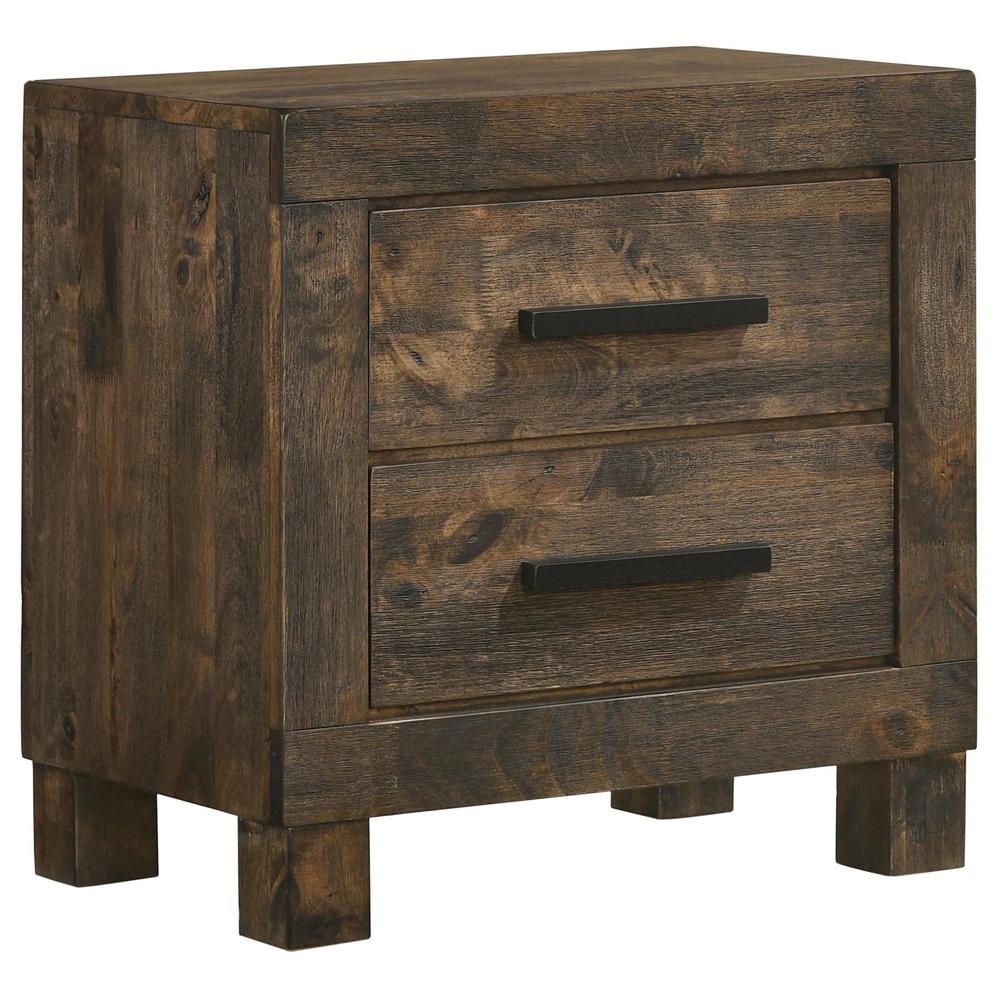 Woodmont 2-drawer Nightstand Rustic Golden Brown. Picture 2