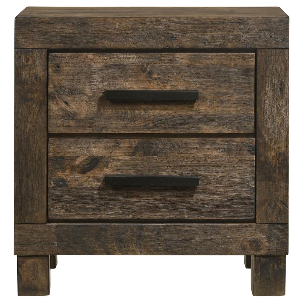 Woodmont 2-drawer Nightstand Rustic Golden Brown. Picture 3