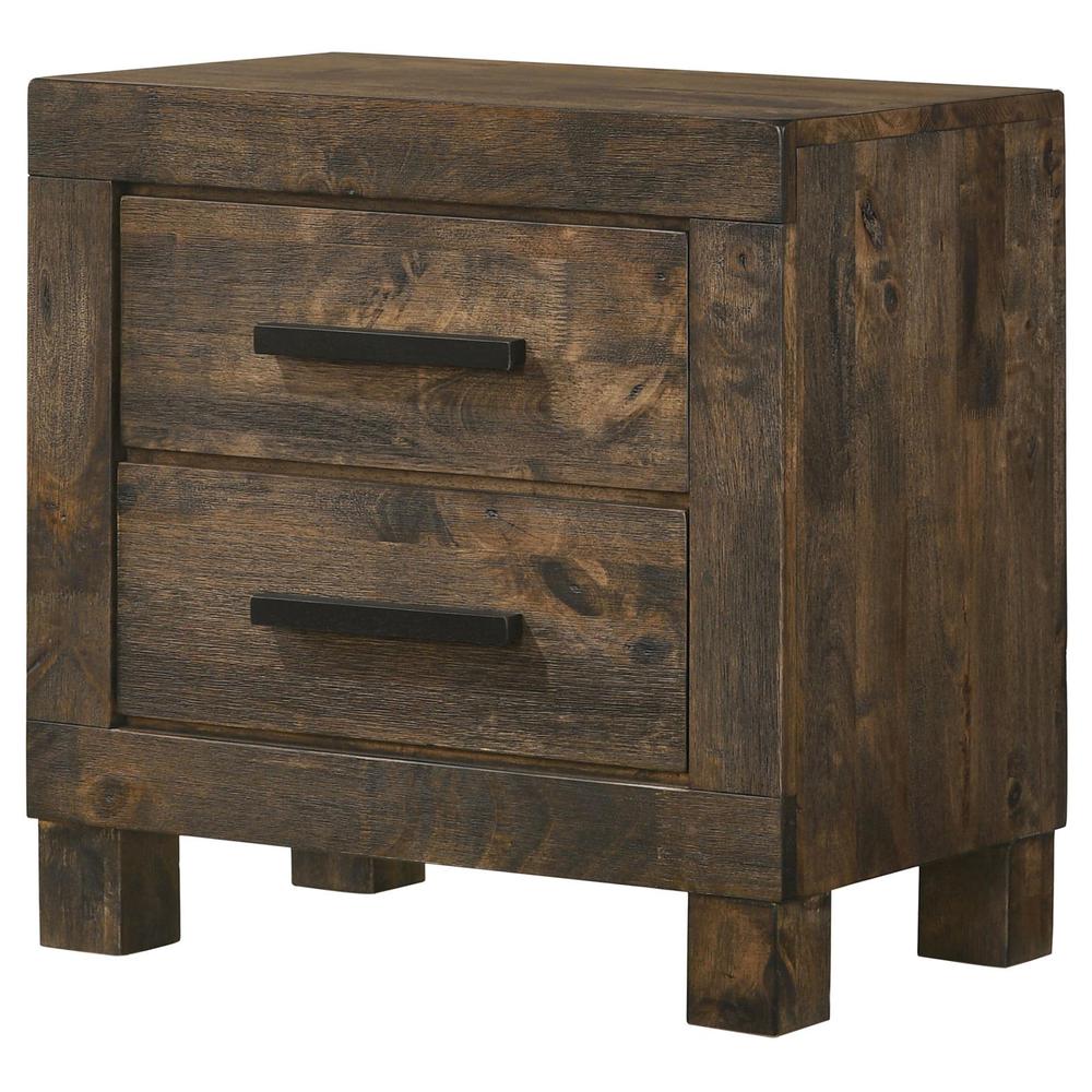 Woodmont 2-drawer Nightstand Rustic Golden Brown. Picture 4