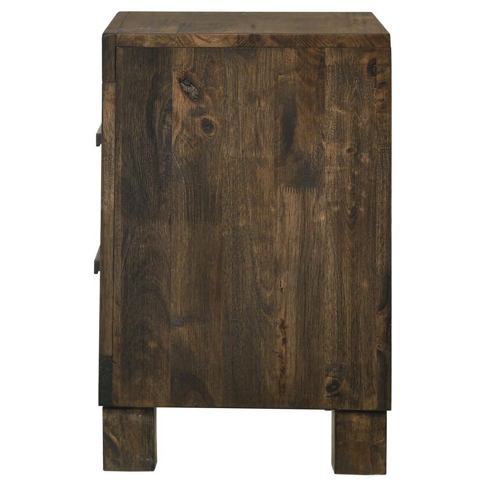 Woodmont 2-drawer Nightstand Rustic Golden Brown. Picture 5