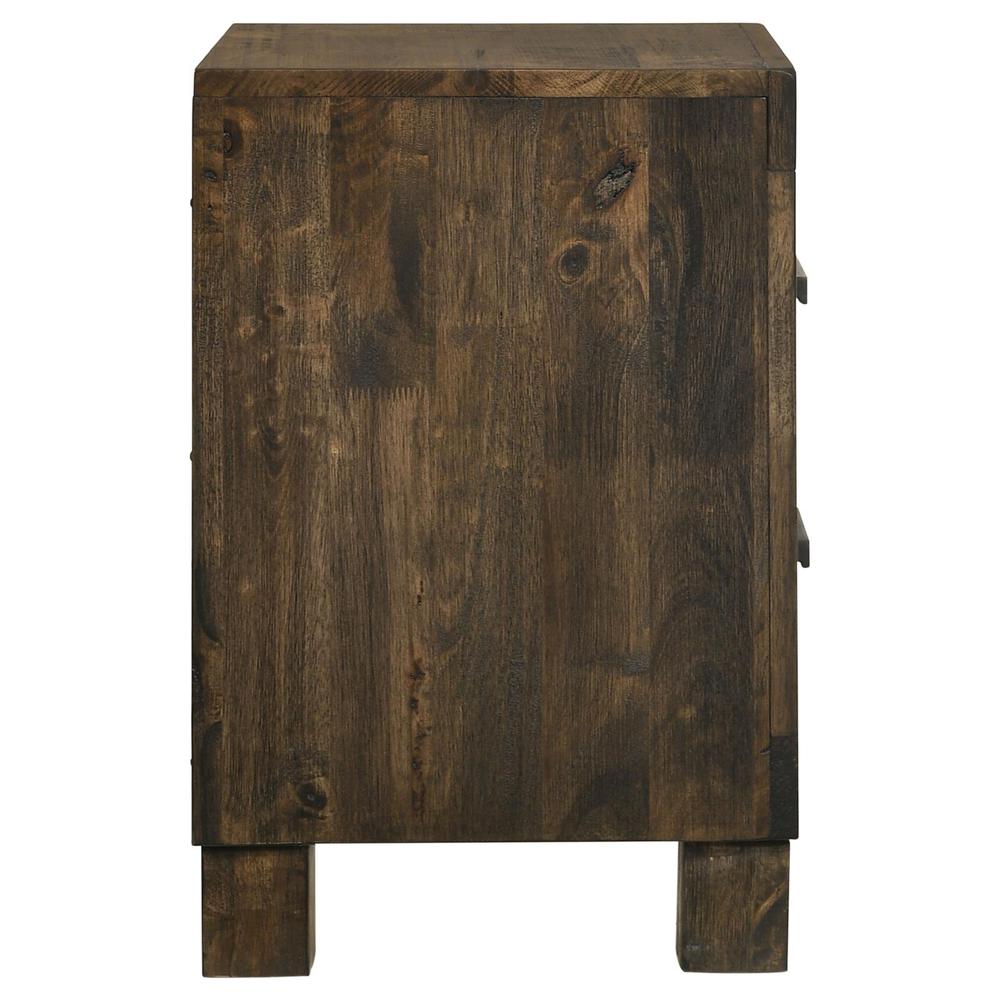 Woodmont 2-drawer Nightstand Rustic Golden Brown. Picture 9