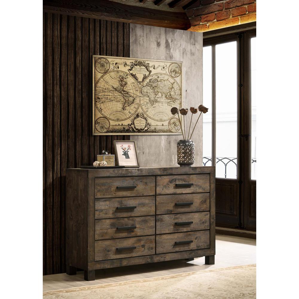 Woodmont 8-drawer Dresser Rustic Golden Brown. Picture 1