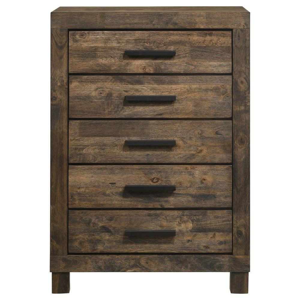 Woodmont 5-drawer Chest Rustic Golden Brown. Picture 3