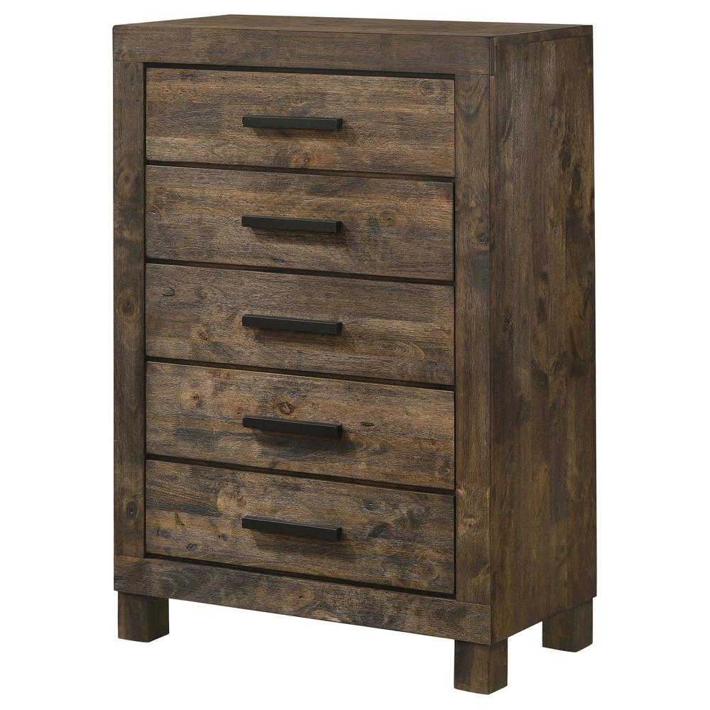 Woodmont 5-drawer Chest Rustic Golden Brown. Picture 4