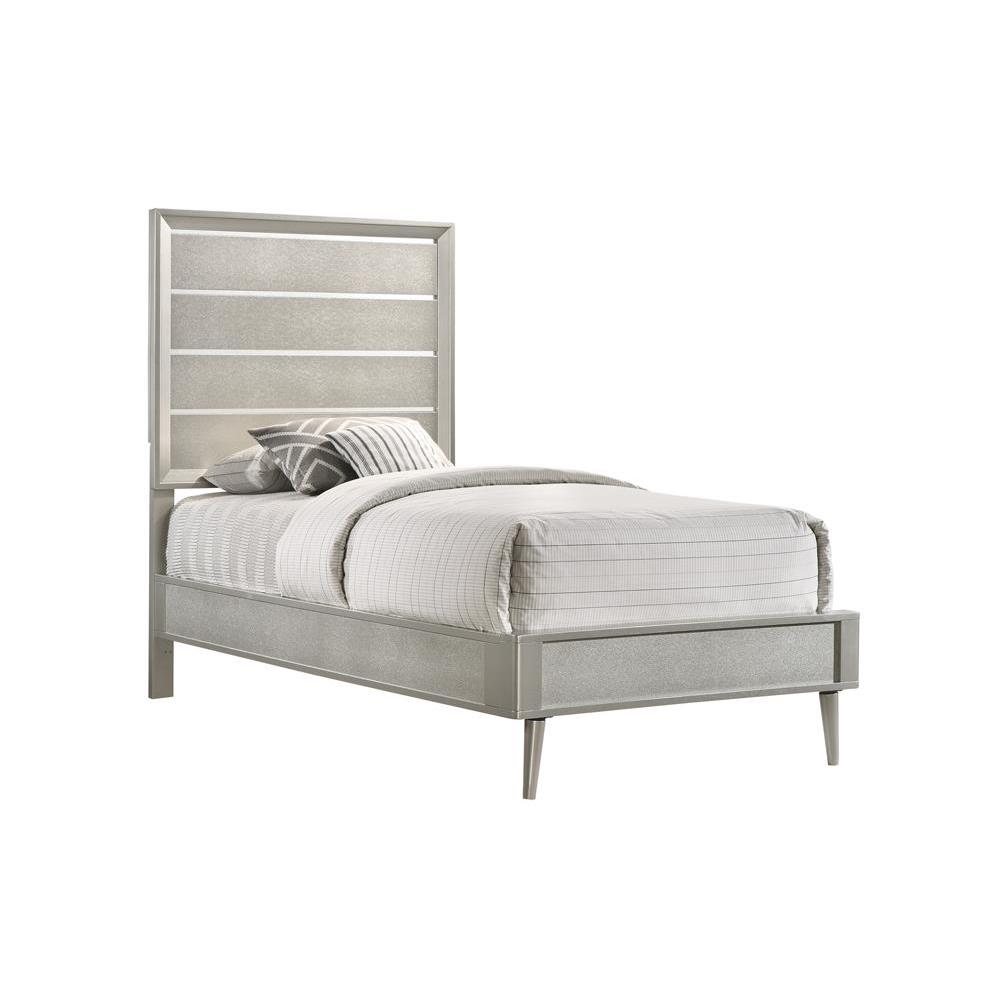 Ramon Twin Panel Bed Metallic Sterling. Picture 2