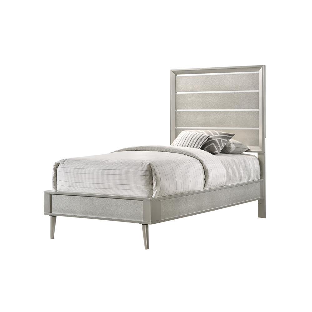 Ramon Twin Panel Bed Metallic Sterling. Picture 3