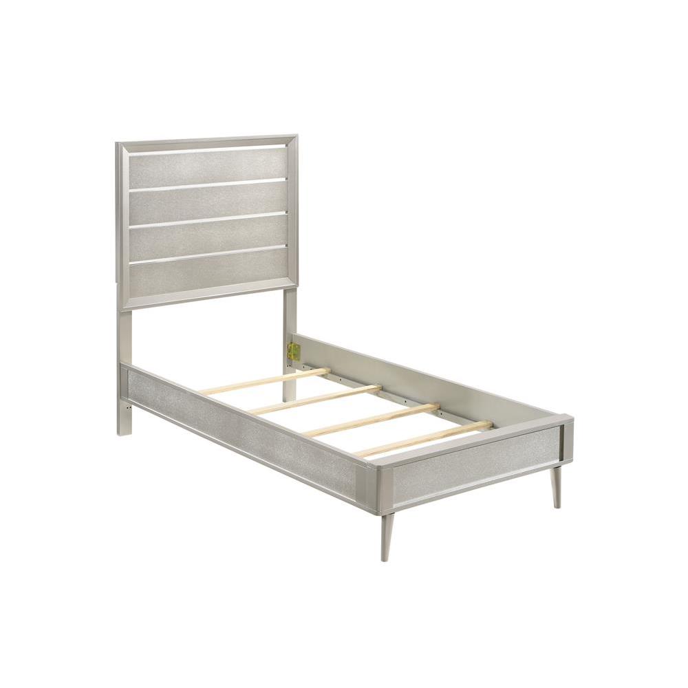 Ramon Twin Panel Bed Metallic Sterling. Picture 4