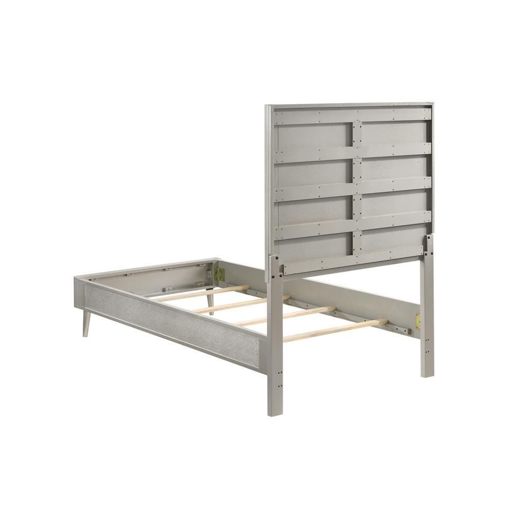 Ramon Twin Panel Bed Metallic Sterling. Picture 6