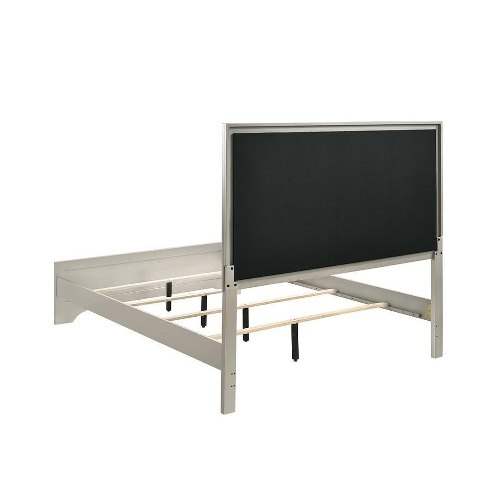 Salford Queen Panel Bed Metallic Sterling and Charcoal Grey. Picture 11