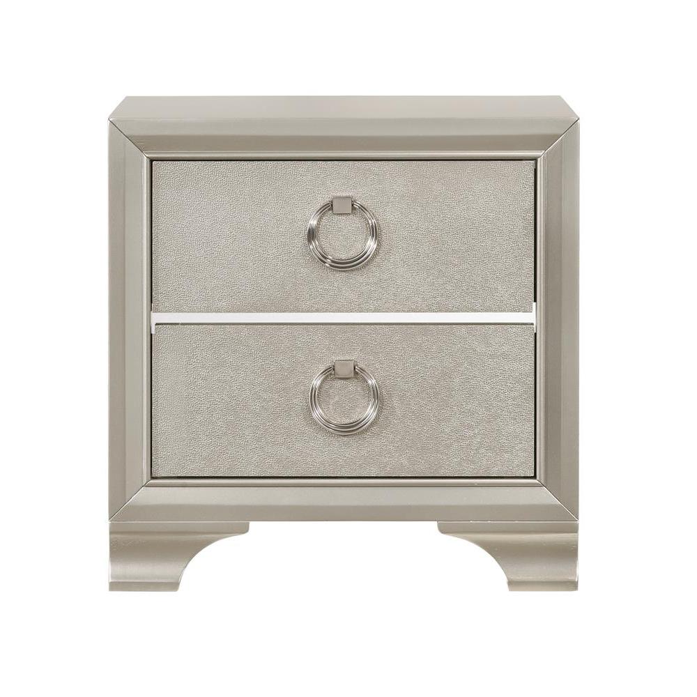 Salford 2-drawer Nightstand Metallic Sterling. Picture 3