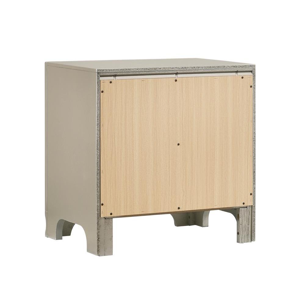 Salford 2-drawer Nightstand Metallic Sterling. Picture 10