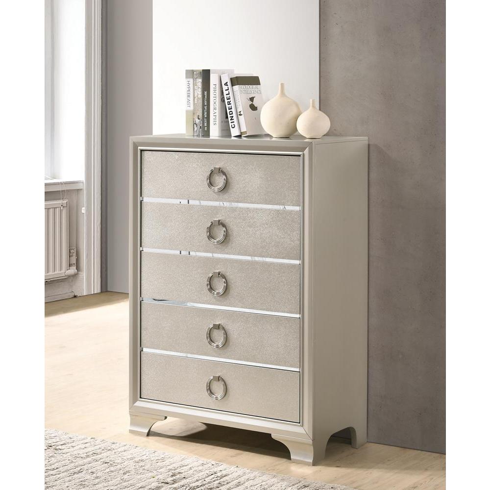 Salford 5-drawer Chest Metallic Sterling. Picture 1