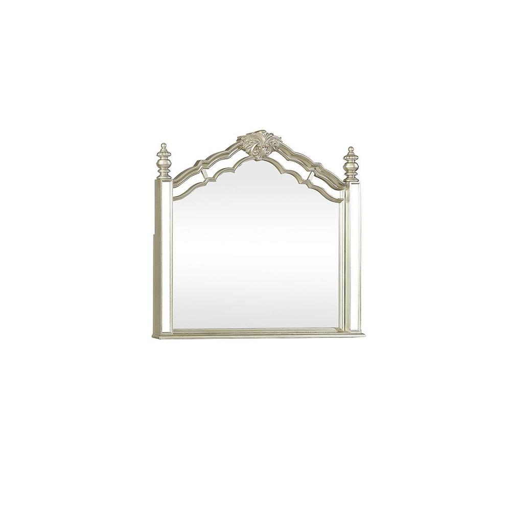 Heidi Arched Dresser Mirror Metallic Platinum. Picture 1