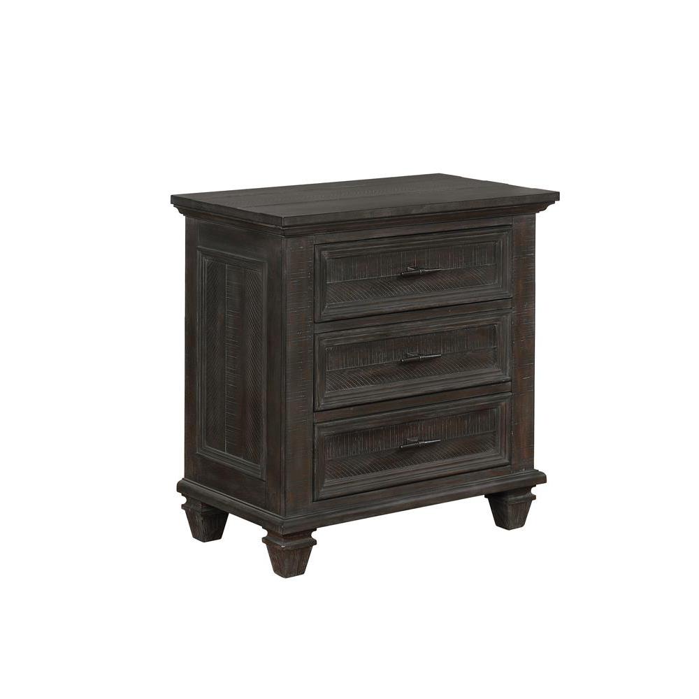Atascadero 3-drawer Nightstand Weathered Carbon. Picture 1