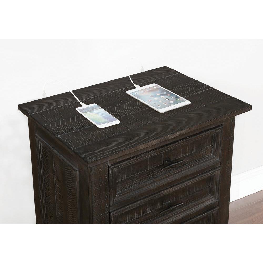 Atascadero 3-drawer Nightstand Weathered Carbon. Picture 2