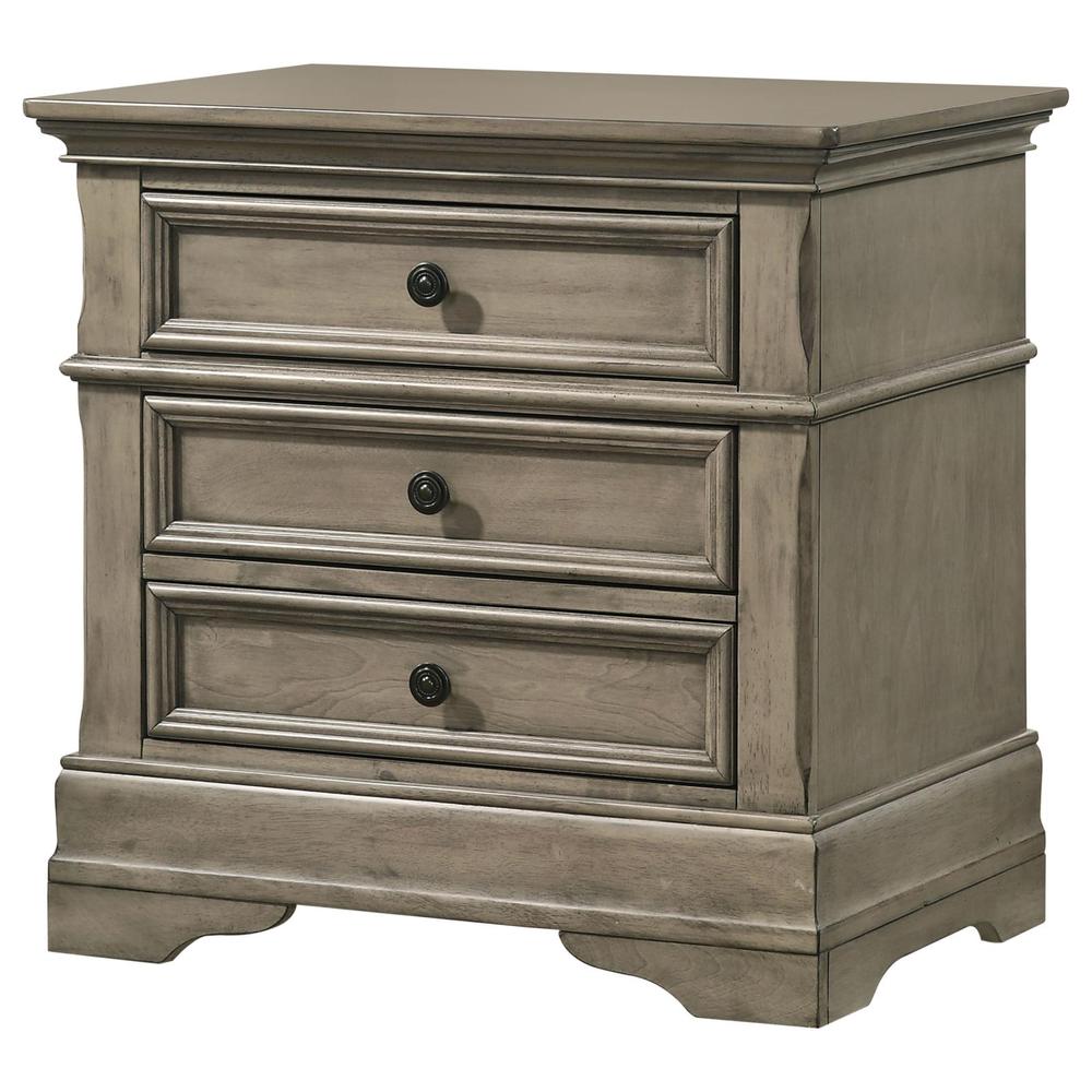 Manchester 3-drawer Nightstand Wheat. Picture 3