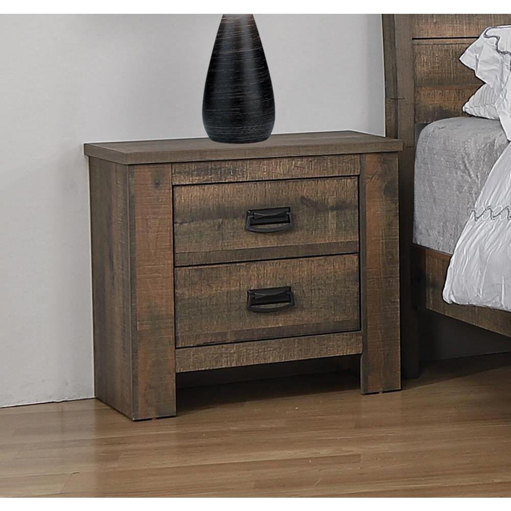 Frederick 2-drawer Nightstand Weathered Oak. Picture 1