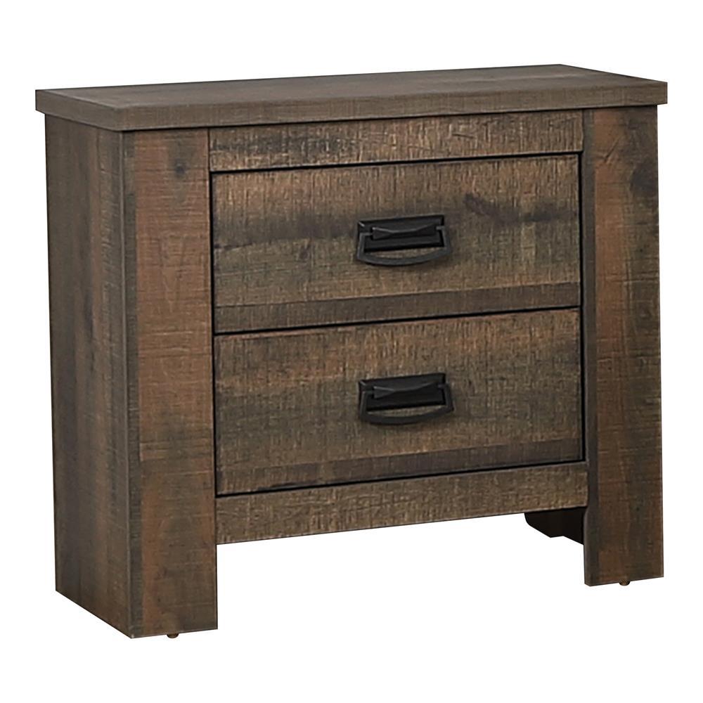 Frederick 2-drawer Nightstand Weathered Oak. Picture 2