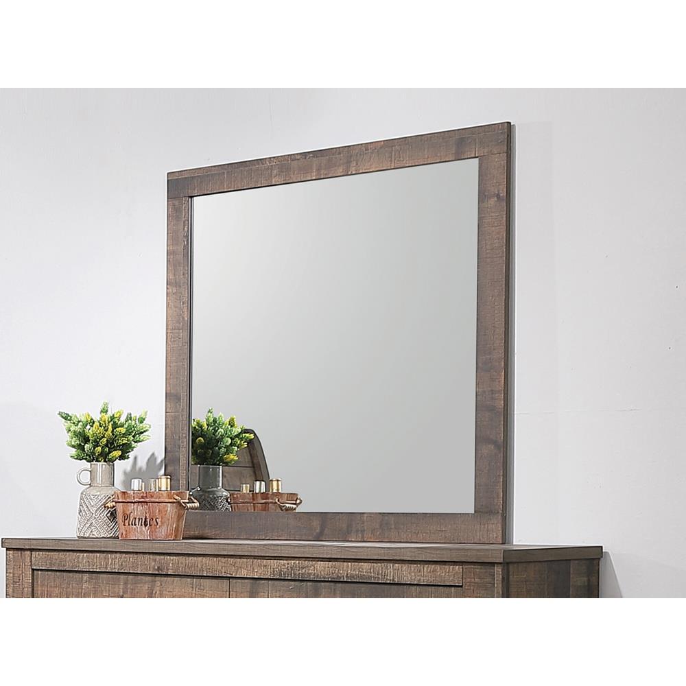 Frederick Square Dresser Mirror Weathered Oak. Picture 1