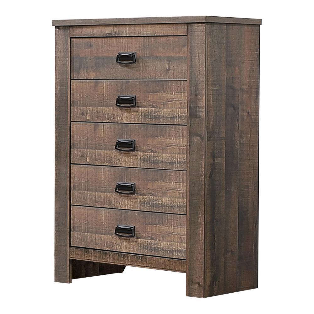 Frederick 5-drawer Chest Weathered Oak. Picture 2