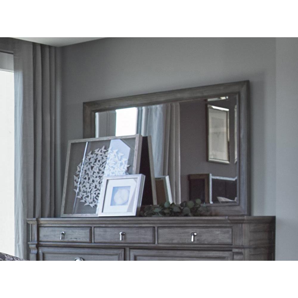Alderwood Rectangle Dresser Mirror French Grey. Picture 2
