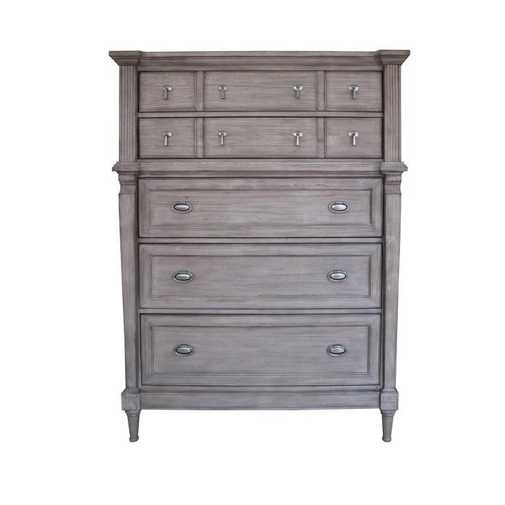 Alderwood 5-drawer Chest French Grey. Picture 1