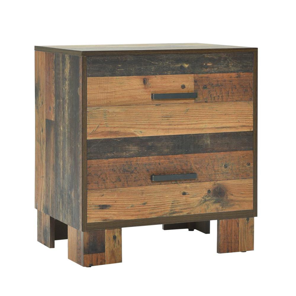Sidney 2-drawer Nightstand Rustic Pine. Picture 2