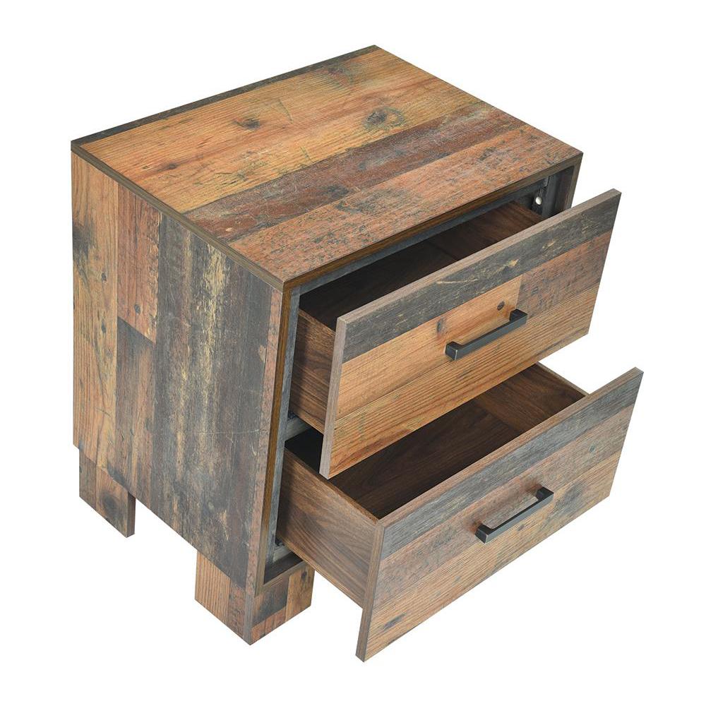 Sidney 2-drawer Nightstand Rustic Pine. Picture 3