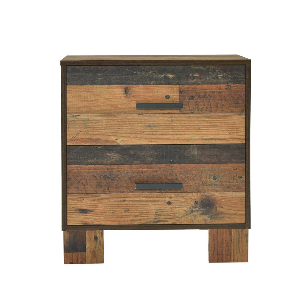 Sidney 2-drawer Nightstand Rustic Pine. Picture 4