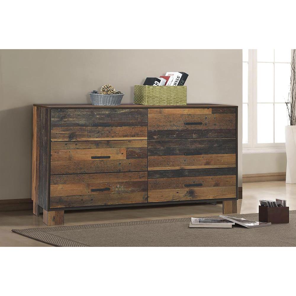 Sidney 6-drawer Dresser Rustic Pine. Picture 1