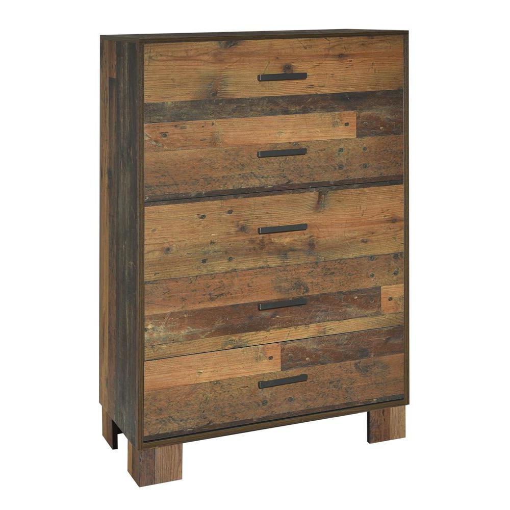 Sidney 5-drawer Chest Rustic Pine. Picture 1