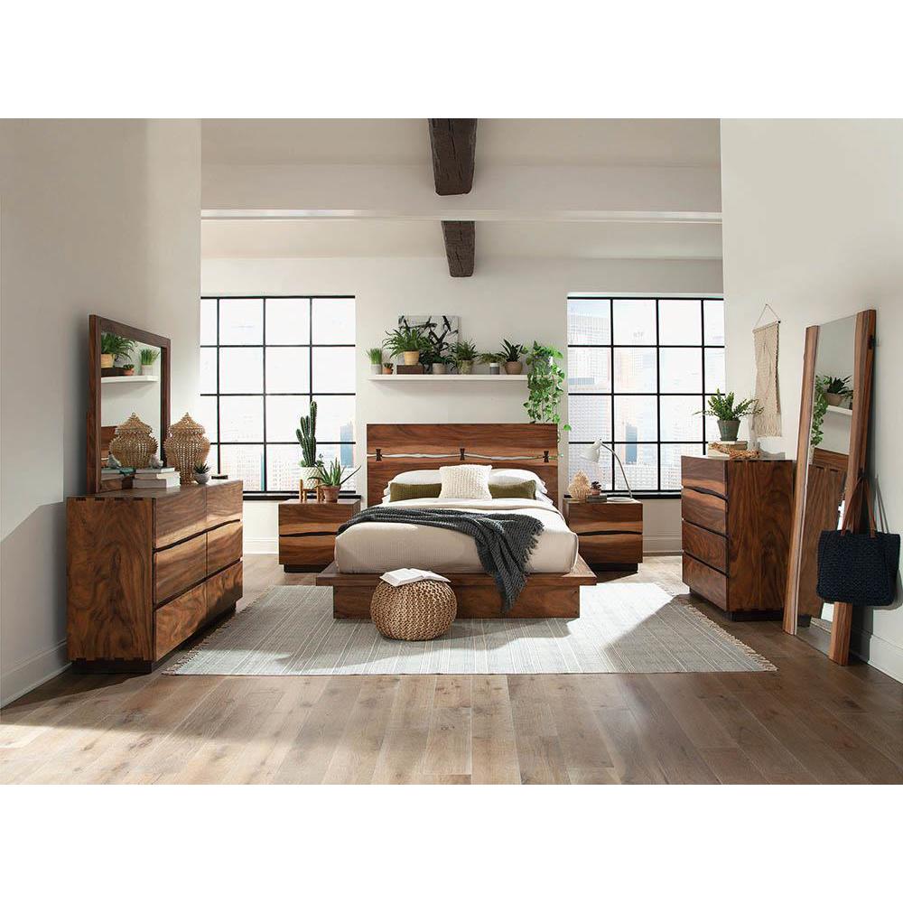 Winslow Queen Bed Smokey Walnut and Coffee Bean. Picture 5