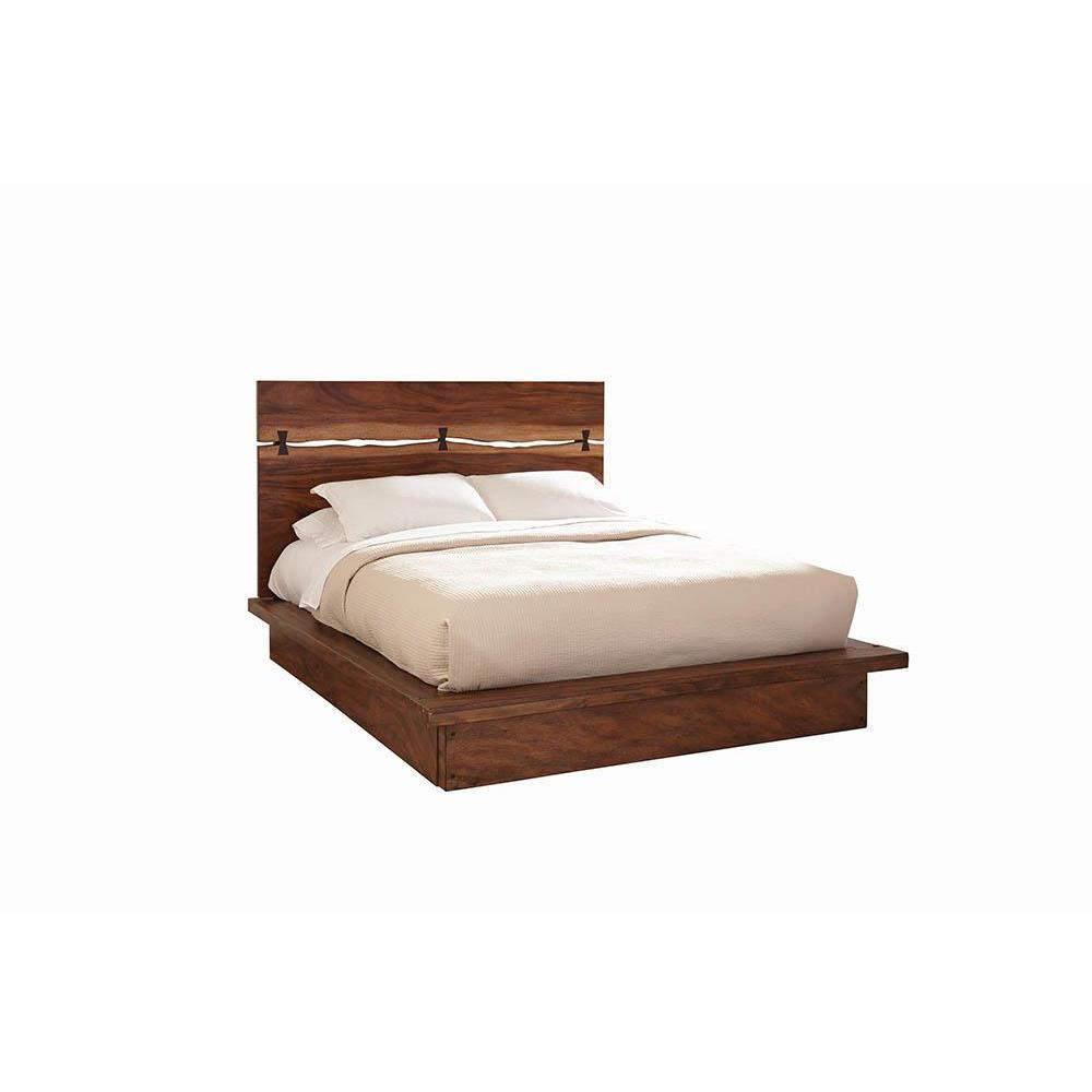 Winslow Queen Bed Smokey Walnut and Coffee Bean. Picture 1
