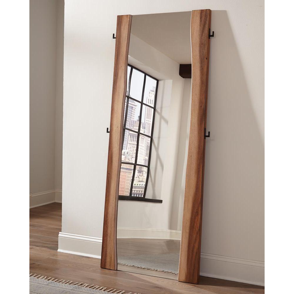 Winslow Standing Mirror Smokey Walnut and Coffee Bean. Picture 2