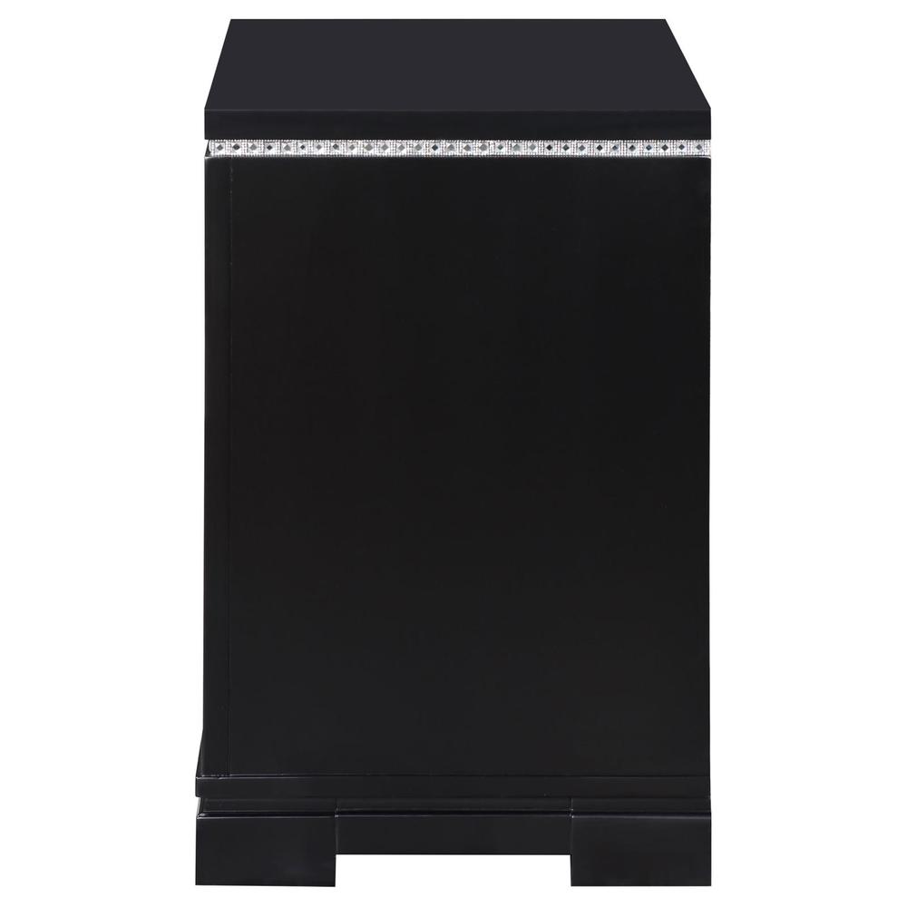 Cappola Rectangular 2-drawer Nightstand Silver and Black. Picture 4