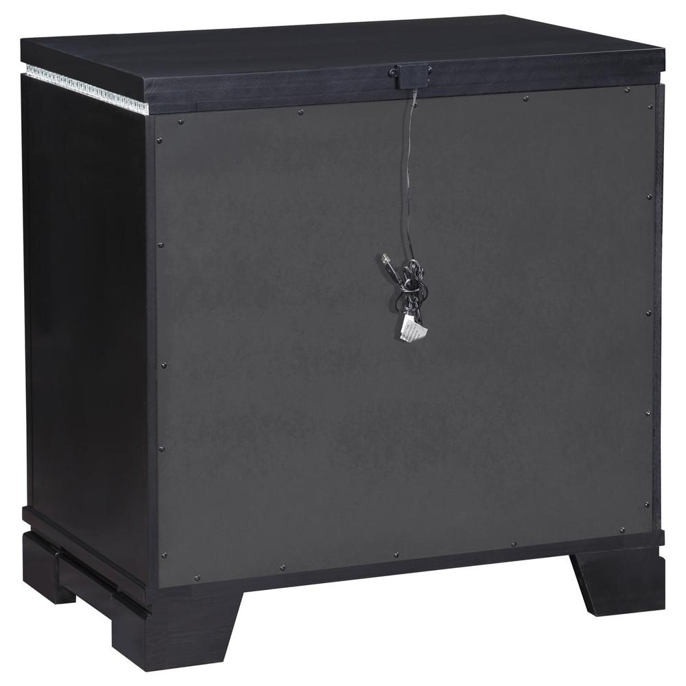 Cappola Rectangular 2-drawer Nightstand Silver and Black. Picture 5