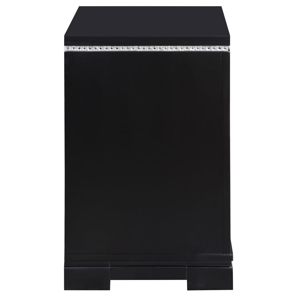 Cappola Rectangular 2-drawer Nightstand Silver and Black. Picture 8