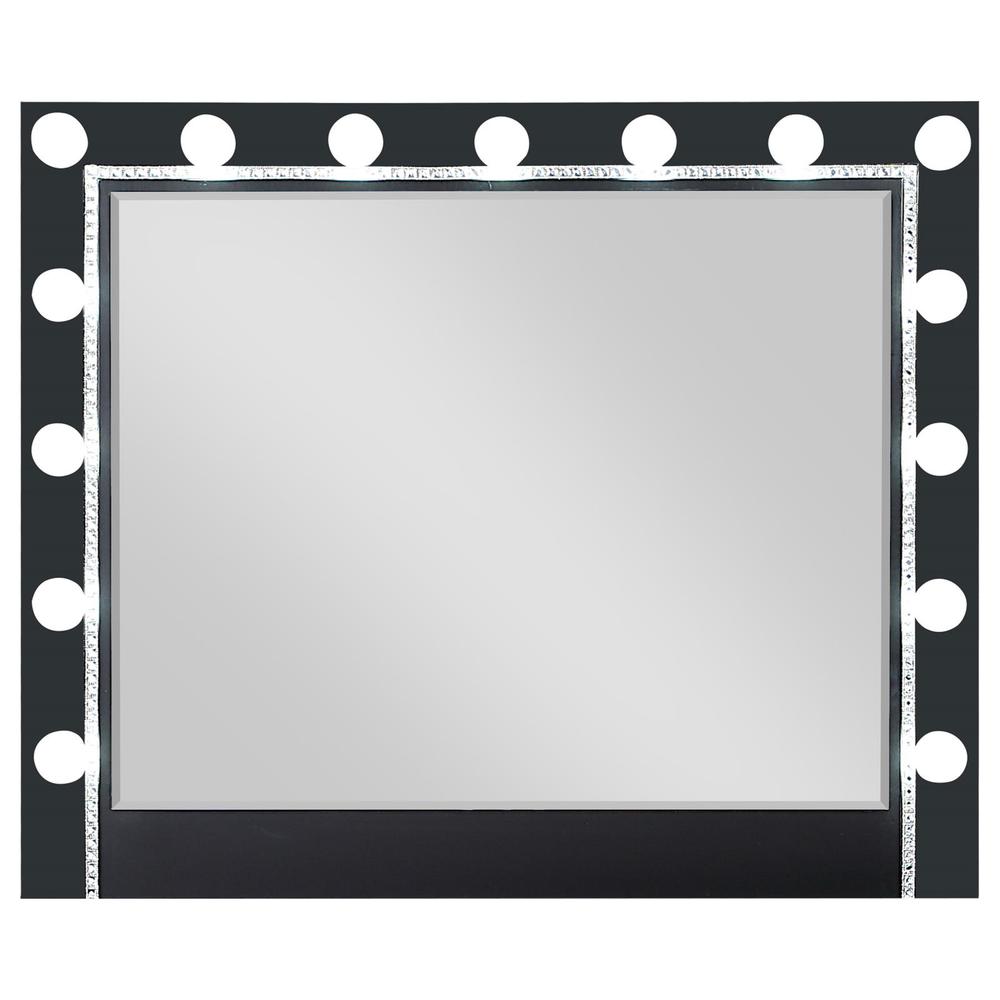 Cappola Black Rectangular Dresser Mirror with Light. Picture 2